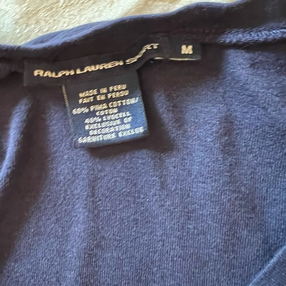 Ralph Lauren Wmen’s Cotton V-Neck Short Sleeve Tee’s pink & navy - Picture 9 of 9